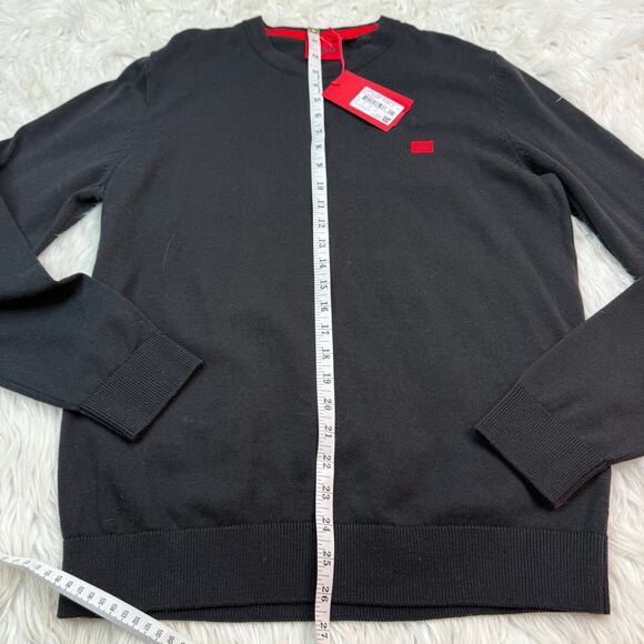 HUGO by Hugo Boss Men's San Cassius Logo Sweater Black Size M NWT Urban Luxury - Picture 7 of 15